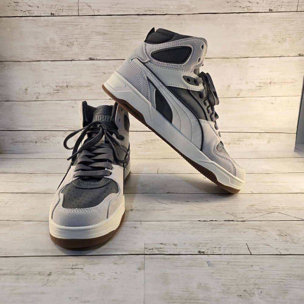 Puma‎ Slipstream Hi Mens Grey Charcoal High Top Basketball Sneakers 384348-02
